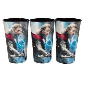 Thor The Dark World Movie Theater Cups Set of 3 – Marvel 2013 Promo – 7" Tall
